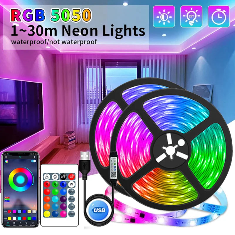 Smart RGB LED Strip Lights with App Control