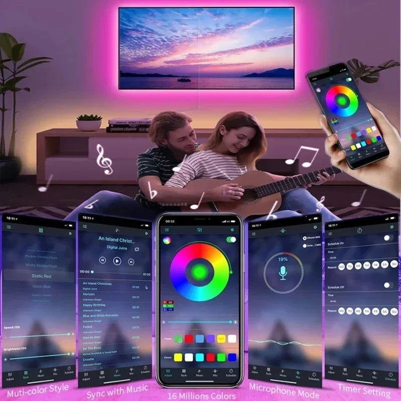 Smart RGB LED Strip Lights with App Control